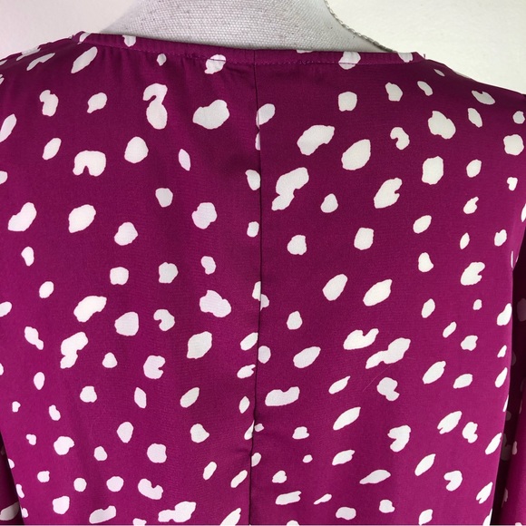 Andree by Unit Women’s polka dot flare sleeve oversized pullover blouse top Sz M - Picture 6 of 8